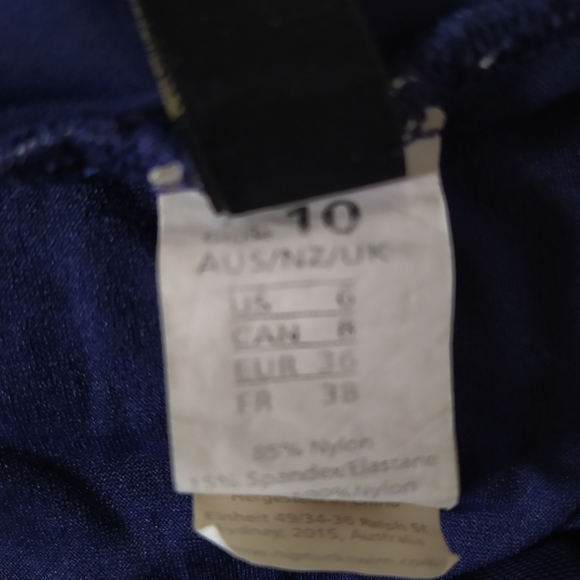 Navy Polka Dot Halter One Piece Swimsuit - Picture 4 of 8